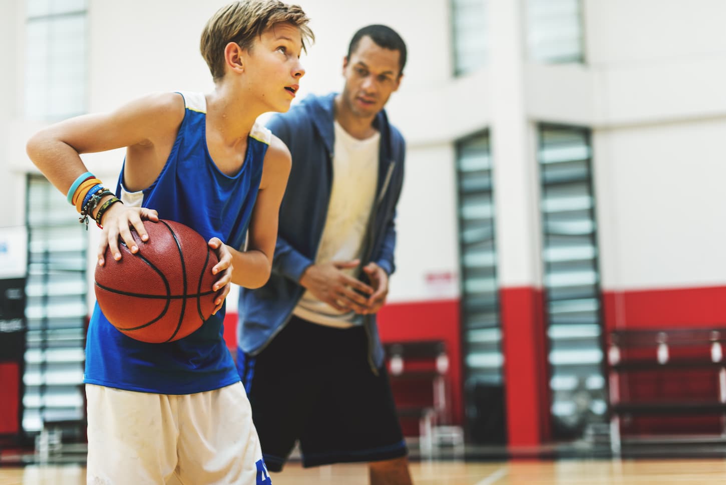 An image of Basketball Practice Training Mentoring Playing Concept.