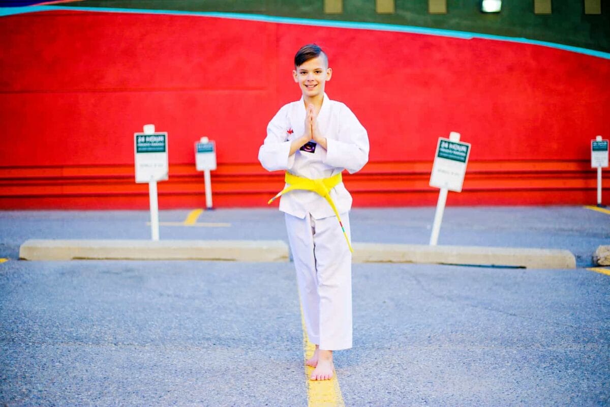 An image of a teenage Boy in a Taekwondo uniform.